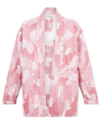 Marcelo Burlon Kimono Inpsired Denim Jacket - Pink