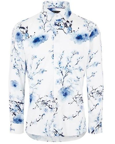 Without Prejudice Camrose Floral Print Shirt - Blue