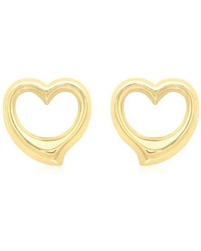 Be You 9ct Heart Stud Earrings - Metallic