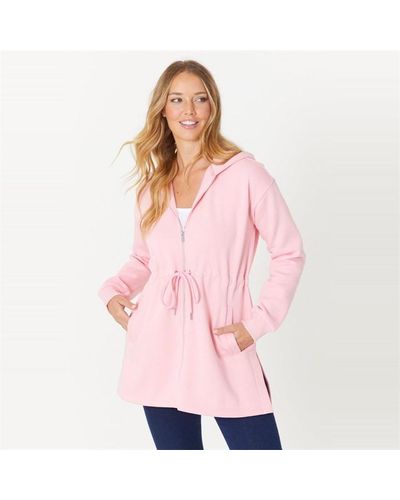 Be You Waisted Zip Through Hoodie - Pink