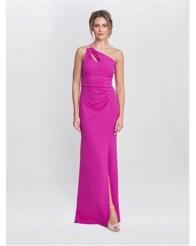 Gina Bacconi Bryony One Shoulder Maxi Dress - Pink