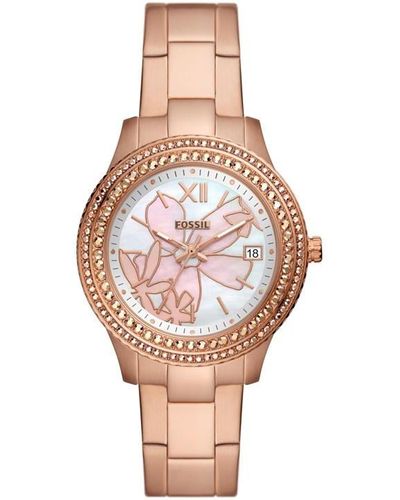 Fossil Stainless Steel Fashion Analogue Quartz Watch - Pink