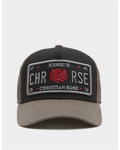 Christian Rose Iconic 2 Trucker Baseball Cap - Black