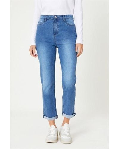 Be You Sophie Straight Leg Mid Wash Jean - Blue