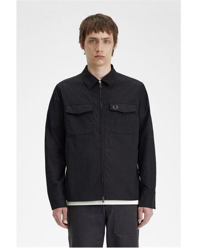 Fred Perry Fred Zip Overshirt - Black