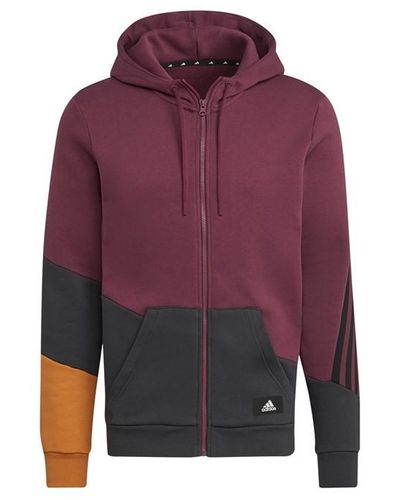 adidas Fieece Colorblock Full-zip Jacket - Purple