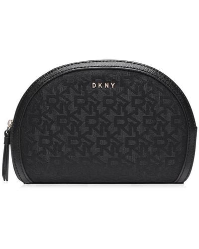 DKNY Jacquard Logo Wash Bag - Black