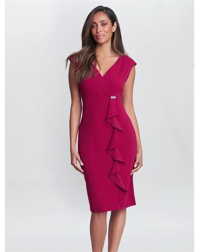 Gina Bacconi Carin Sleeveless Dress With Embellishment - Red