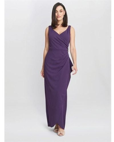 Gina Bacconi Neena V Neck Tulip Gown With Embellishment - Purple