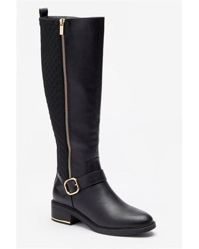 Be You Comfort Quilted Tall Stretch Calf Boot - Black