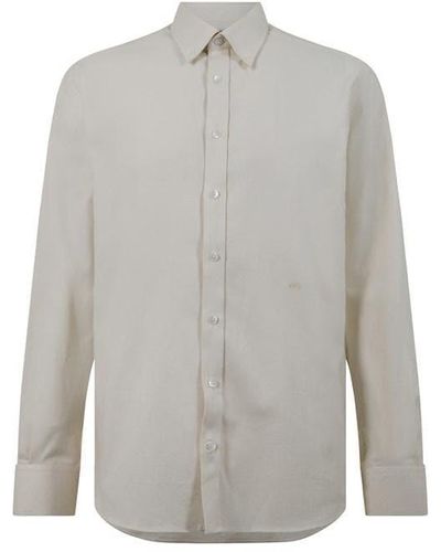 Patrick Grant Studio Jermyn Tailored Fit Brushed Cotton Shirt - Grey