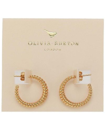 Olivia Burton Classic Rope Hoop Earrings - Natural