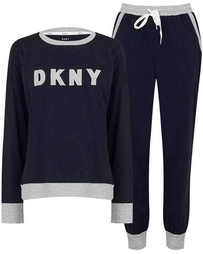 DKNY Logo Sweat And jogger Set - Blue
