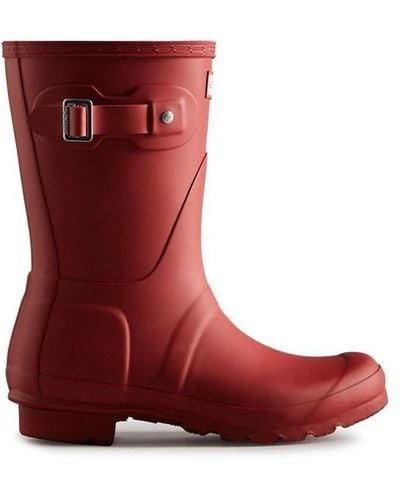 HUNTER Original Short Wellington Boots - Red