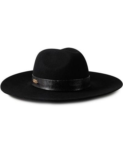 Biba Snake Trim Fedora Hat - Black
