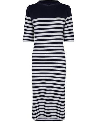 GANT Striped T-shirt Dress - Blue