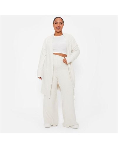 I Saw It First Teddy Borg Knit Wide Leg Trousers Co-ord - White