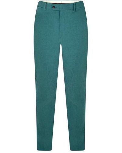 Patrick Grant Studio Bond Tailored Fit Linen Suit Trousers - Green