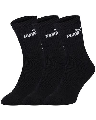 PUMA 3 Pack Crew Socks - Black