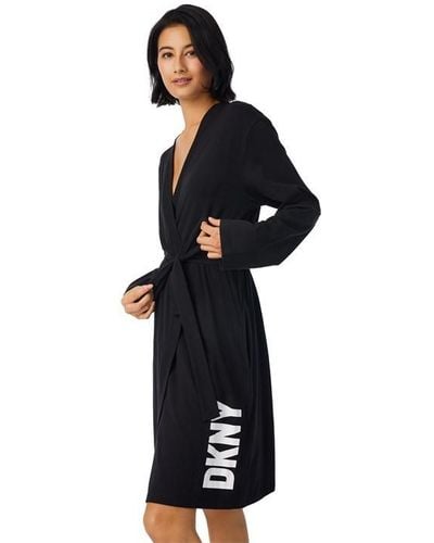 DKNY Short Robe Ld00 - Black