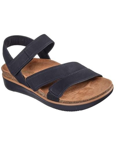 Skechers Adjustable Open Toe Sandal W Memory Flat Sandals - Blue