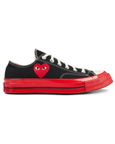 COMME DES GARÇONS PLAY X Converse Large Peeping Heart Chuck Taylor 70 Trainers - Red