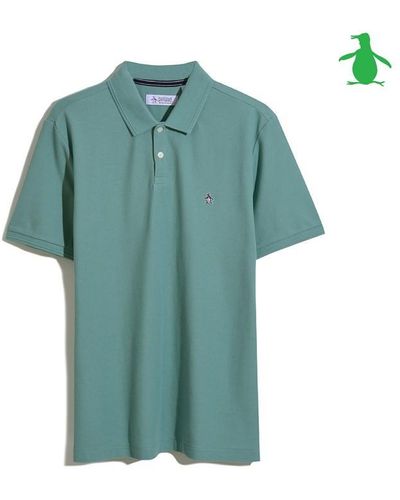 Original Penguin Raised Rib Short Sleeve Polo Shirt - Green
