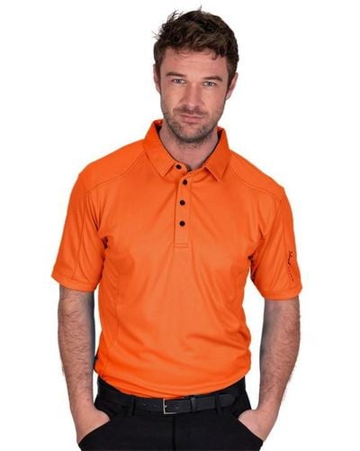 Island Green Golf Top Stitch Polo Shirt - Orange