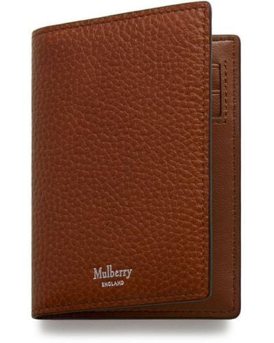 Mulberry Folded Leather Card Case - Brown