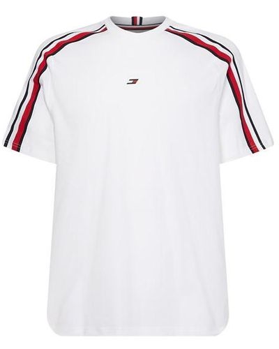Tommy Sport Global Stripe Short Sleeve T-shirt - White