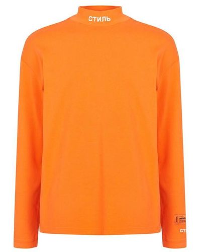 Heron Preston Long Sleeve Turtleneck T Shirt - Orange