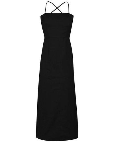 Bardot Back Detail Midi Dress - Black