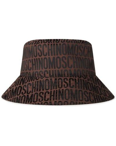 Moschino Print Logo Bucket Hat - Brown