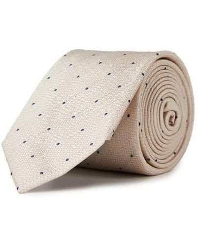Haines and Bonner Silk Spot Tie - Natural