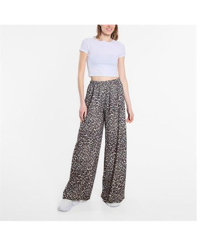 Be You Wide Leg Pull On Trouser - Grey
