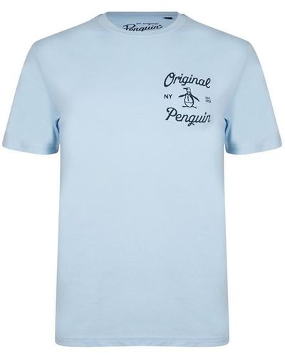 Original Penguin Retro Logo T Shirt - Blue