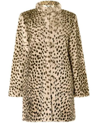 Damsel In A Dress Carter Leopard Faux Fur Coat - Natural