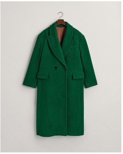 GANT Wool Blend Overcoat Forest Xs - Green