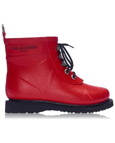 Ilse Jacobsen Ankle Rubberboot - Red