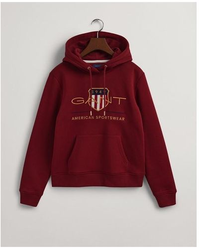 GANT Archive Shield Hoodie - Red