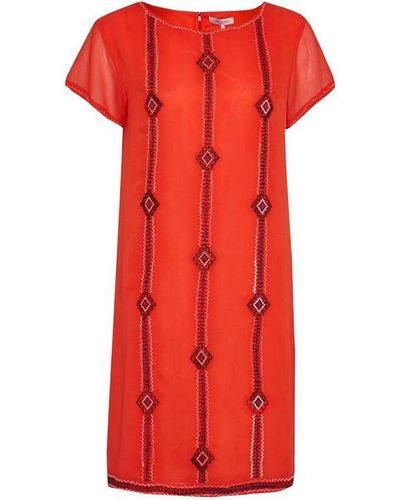 Great Plains Karla Stitch Embroide Dress - Red