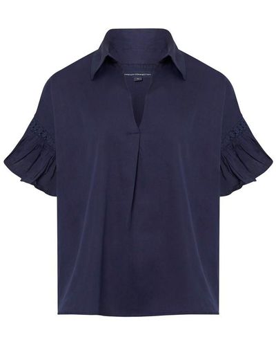 French Connection Ruffle Blouse - Blue