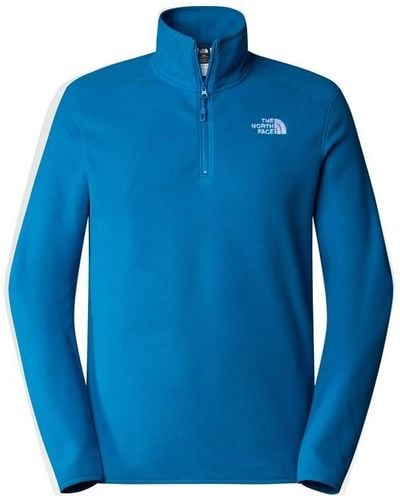 The North Face 100 Glacier Quarter Zip Fleece Top - Blue