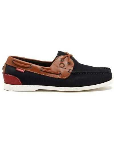 Chatham Galley Ii Nubuck And Leather Boat Shoe - Blue
