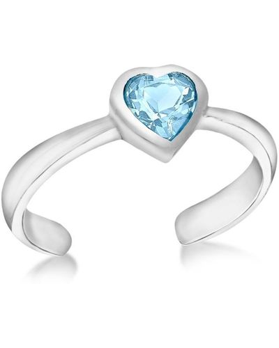 Be You Sterling Blue Cz Heart Toe Ring