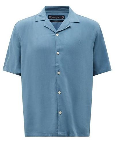 AllSaints Venice Short Sleeve Shirt - Blue