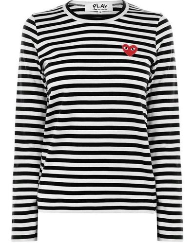 COMME DES GARÇONS PLAY Stripe Long Sleeve T Shirt - Black