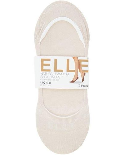 Elle Bamboo 2 Per Pack Shoe Liners - White