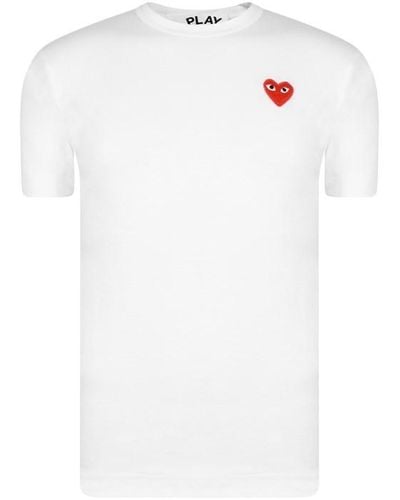 COMME DES GARÇONS PLAY Small Peeping Heart Patch T-shirt - White