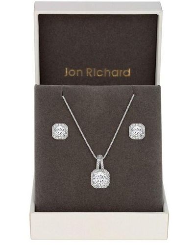 Jon Richard Plated Crystal Matching Set - Grey